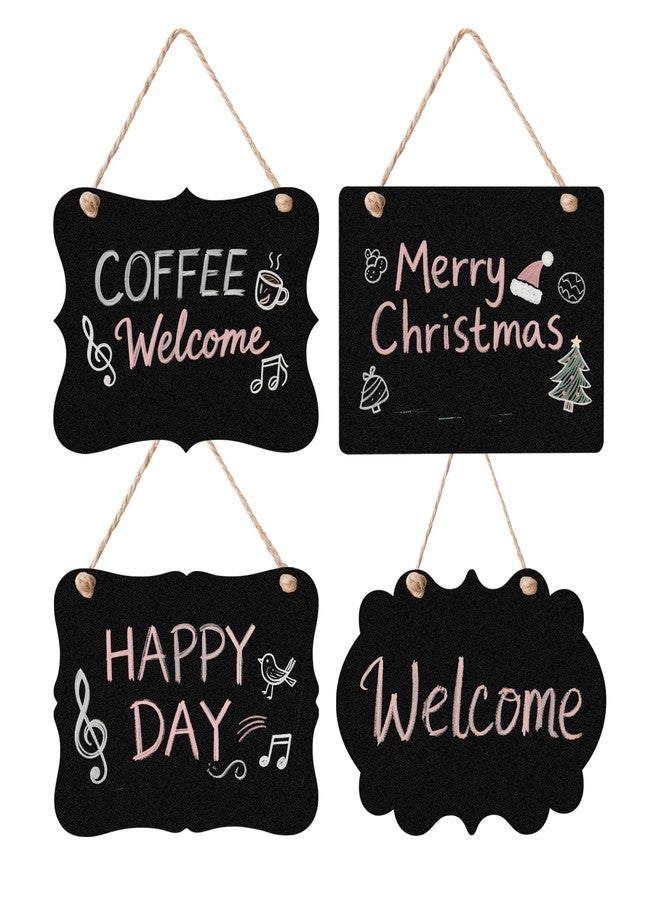 لوحة خشبية مزدوجة الجوانب، مقاس 9 × 6.7 بوصة مع خيط للتعليق، لوحة رسائل متعددة الاستخدامات قابلة للمسح للمنزل والحفلات وحفلات الزفاف وغيرها (مستطيلة) - Image 3